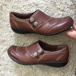 Clarks Bendables Ashland Alpine Leather Slip Ons